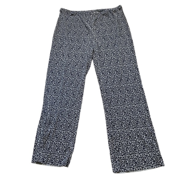 Chico's Travelers Collection Grey/White Micropleat Wide Leg Pant 4(20/XL)T - Picture 3 of 7